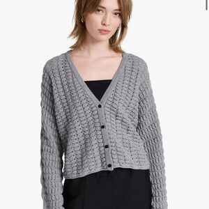 Theory Charcoal Knit Cardigan